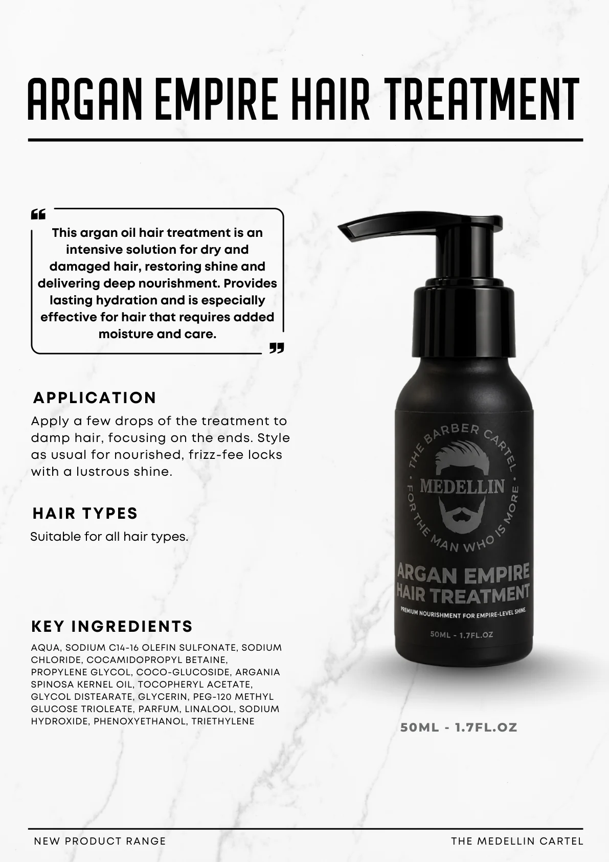 Original product guide for Argan Empire Hair Treatment