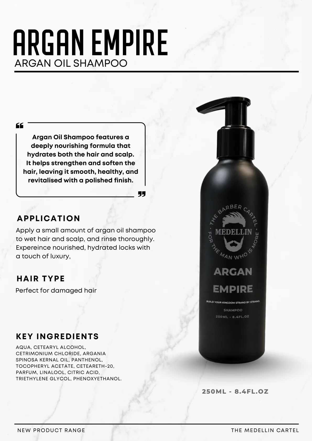 Original product guide for Argan Empire Shampoo